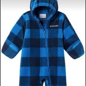 Columbia Snowtop II blue fleece baby bunting suit 3-6 months like new!!